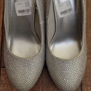 Silver Rhinestone Heels